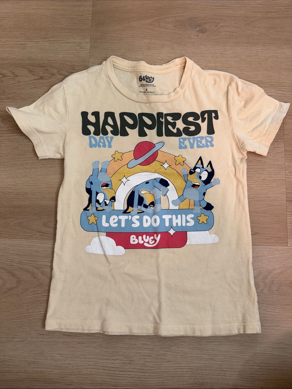 Bluey "Happiest Day Ever" Kids Tee - Cream